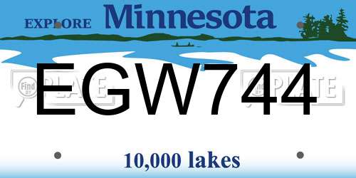 EGW744 Minnesota License Plate