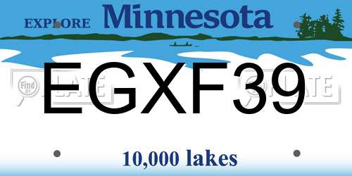 EGXF39 Minnesota License Plate