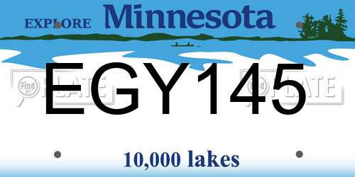 EGY145 Minnesota License Plate