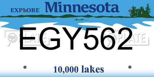 EGY562 Minnesota License Plate