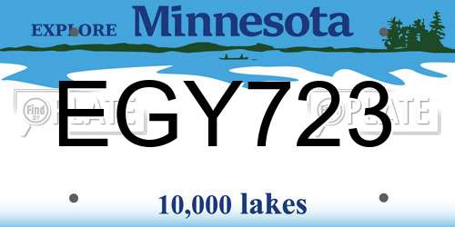 EGY723 Minnesota License Plate