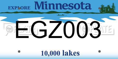 EGZ003 Minnesota License Plate
