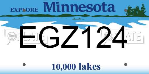 EGZ124 Minnesota License Plate