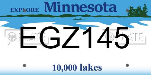 EGZ145 Minnesota License Plate