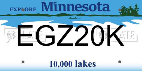 EGZ20K Minnesota License Plate
