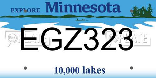 EGZ323 Minnesota License Plate