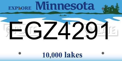 EGZ4291 Minnesota License Plate