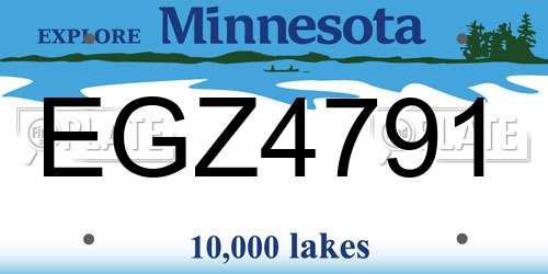 EGZ4791 Minnesota License Plate