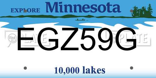 EGZ59G Minnesota License Plate