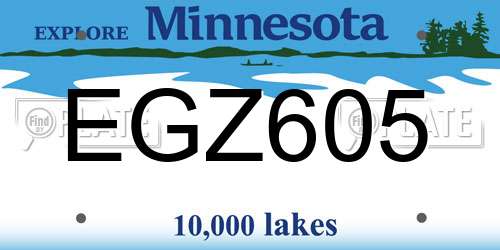 EGZ605 Minnesota License Plate