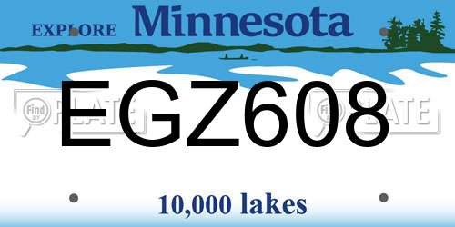 EGZ608 Minnesota License Plate