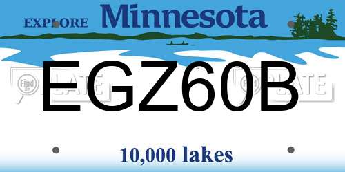 EGZ60B Minnesota License Plate