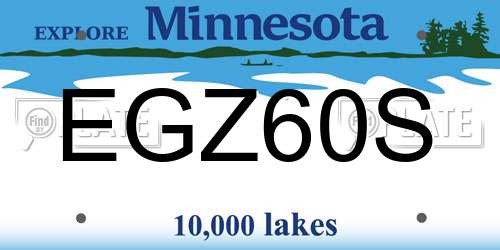 EGZ60S Minnesota License Plate