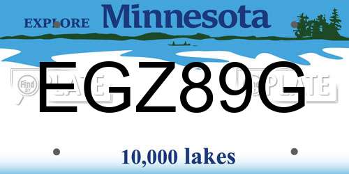 EGZ89G Minnesota License Plate