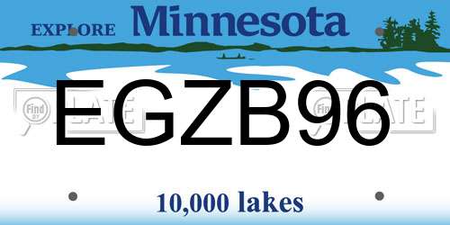 EGZB96 Minnesota License Plate
