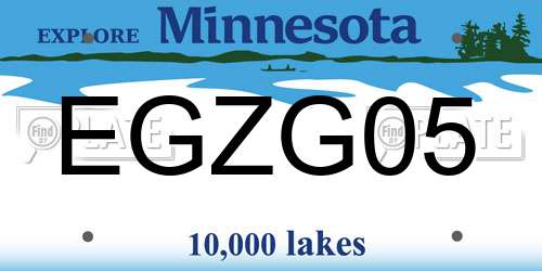EGZG05 Minnesota License Plate