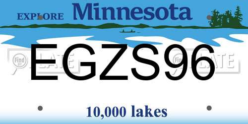 EGZS96 Minnesota License Plate