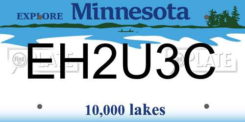 EH2U3C Minnesota License Plate