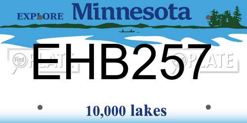 EHB257 Minnesota License Plate