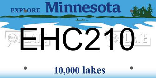 EHC210 Minnesota License Plate