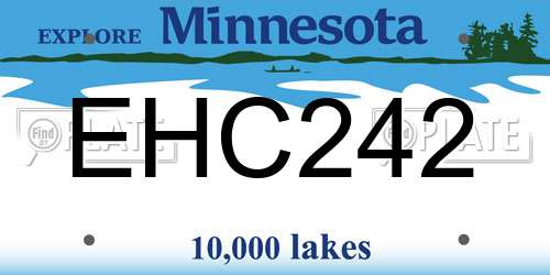 EHC242 Minnesota License Plate