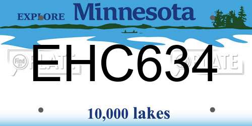 EHC634 Minnesota License Plate