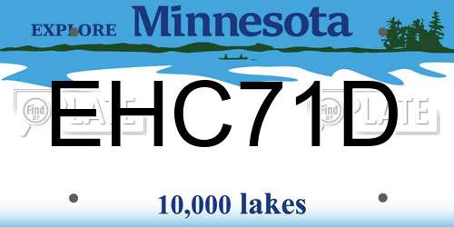 EHC71D Minnesota License Plate