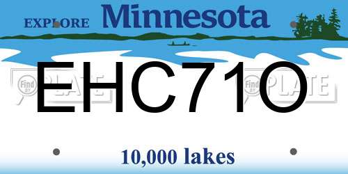 EHC71O Minnesota License Plate