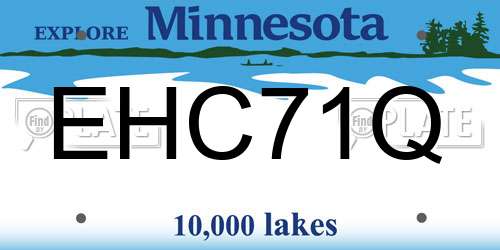 EHC71Q Minnesota License Plate
