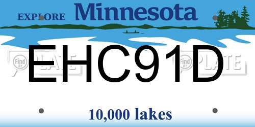 EHC91D Minnesota License Plate