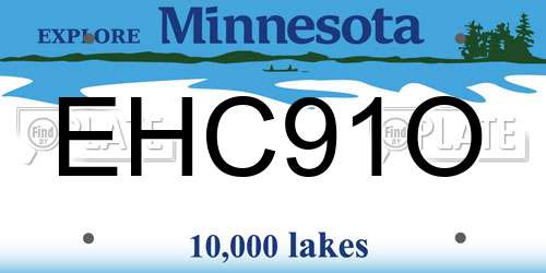 EHC91O Minnesota License Plate
