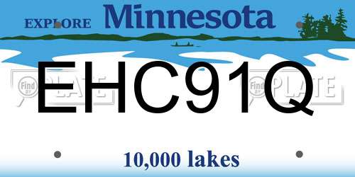 EHC91Q Minnesota License Plate