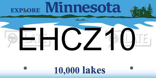 EHCZ10 Minnesota License Plate