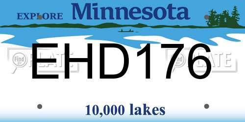 EHD176 Minnesota License Plate