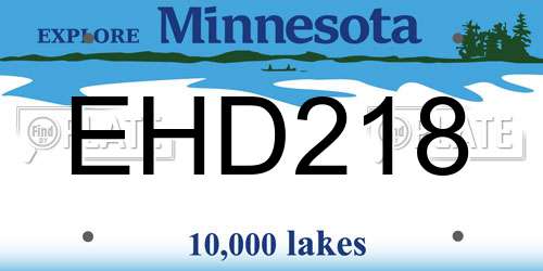 EHD218 Minnesota License Plate