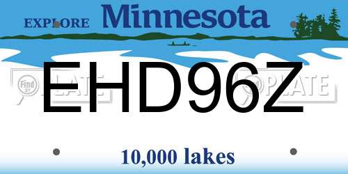 EHD96Z Minnesota License Plate