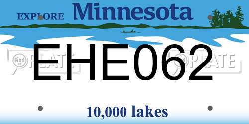 EHE062 Minnesota License Plate