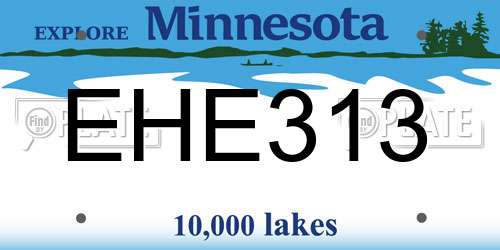 EHE313 Minnesota License Plate
