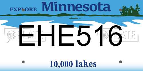 EHE516 Minnesota License Plate