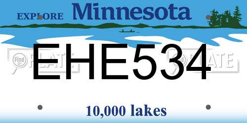 EHE534 Minnesota License Plate