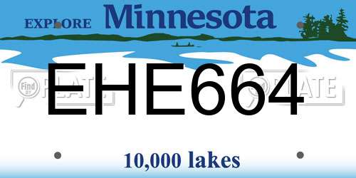 EHE664 Minnesota License Plate
