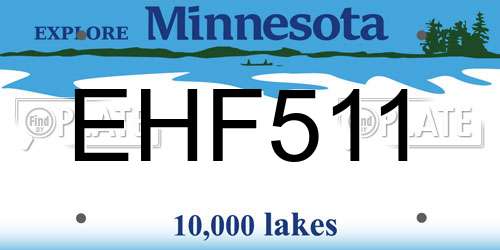 EHF511 Minnesota License Plate