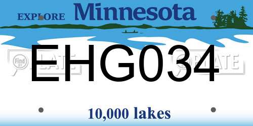 EHG034 Minnesota License Plate