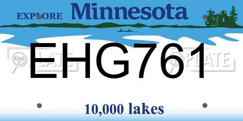 EHG761 Minnesota License Plate