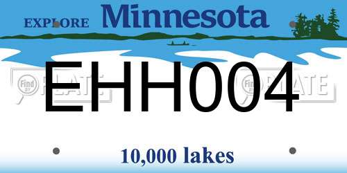 EHH004 Minnesota License Plate
