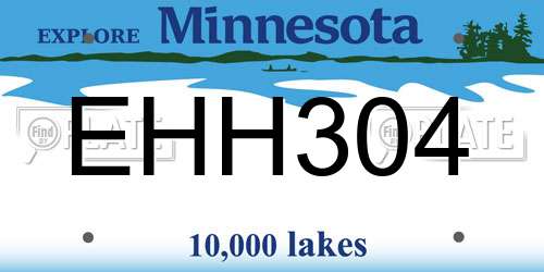 EHH304 Minnesota License Plate