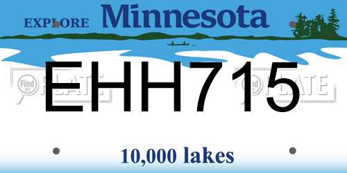 EHH715 Minnesota License Plate