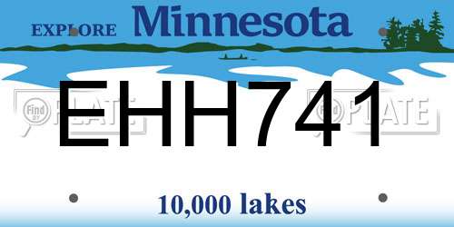EHH741 Minnesota License Plate