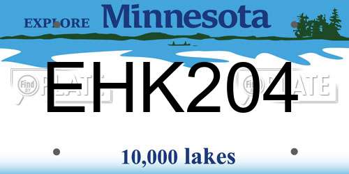 EHK204 Minnesota License Plate