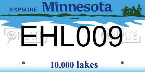 EHL009 Minnesota License Plate